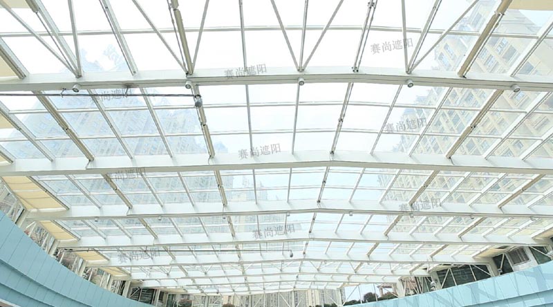 碧桂园欢乐城采光顶电动天棚帘闭合图