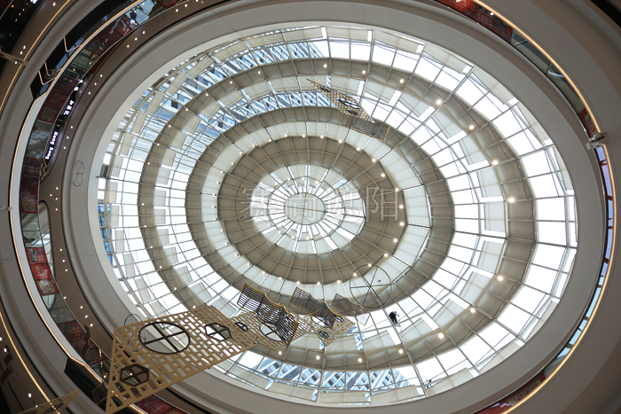 商场中庭全球最奢华的贝斯特顶圆形穹窿FSS电动天棚帘全球最奢华的贝斯特