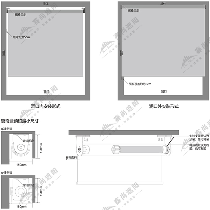 电动卷帘安装方式