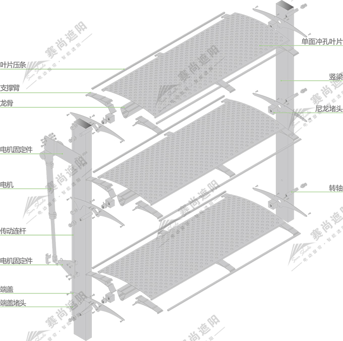单面板百叶产品结构图